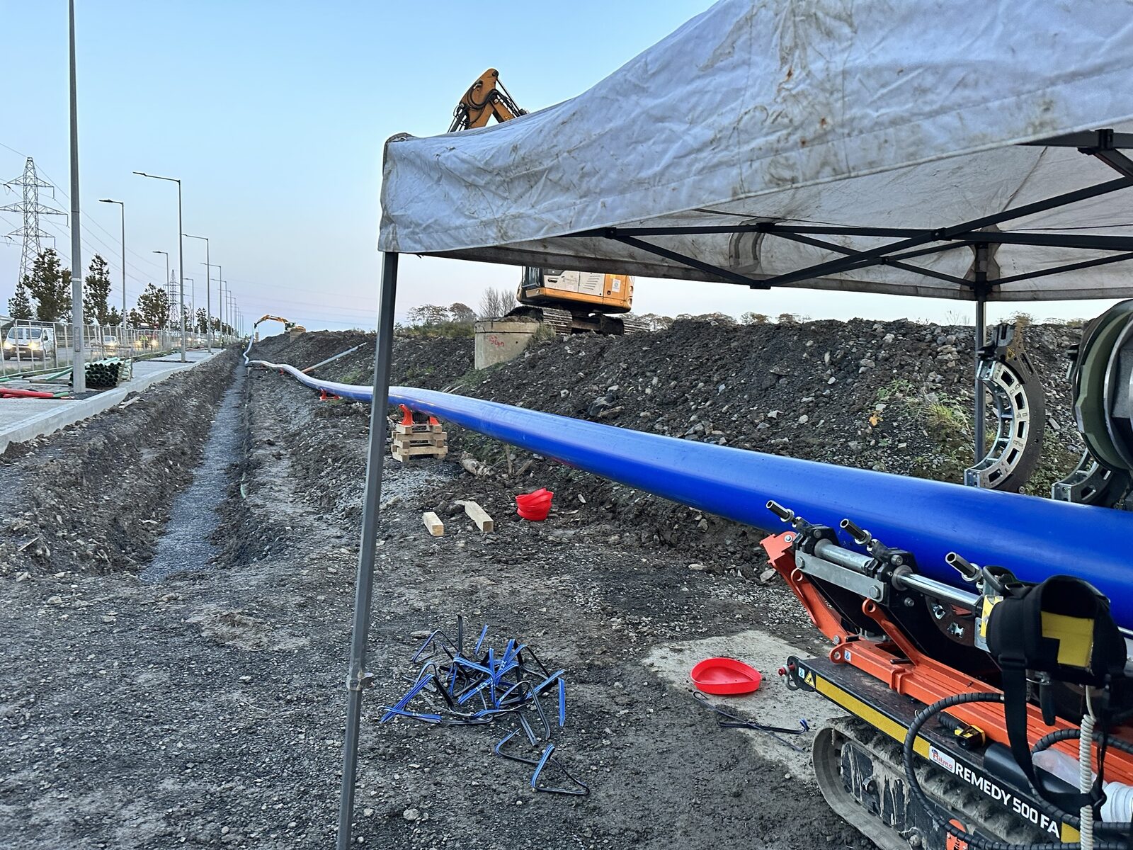 355mm HDPE butt fusion weld, Tyrellstown, Dublin