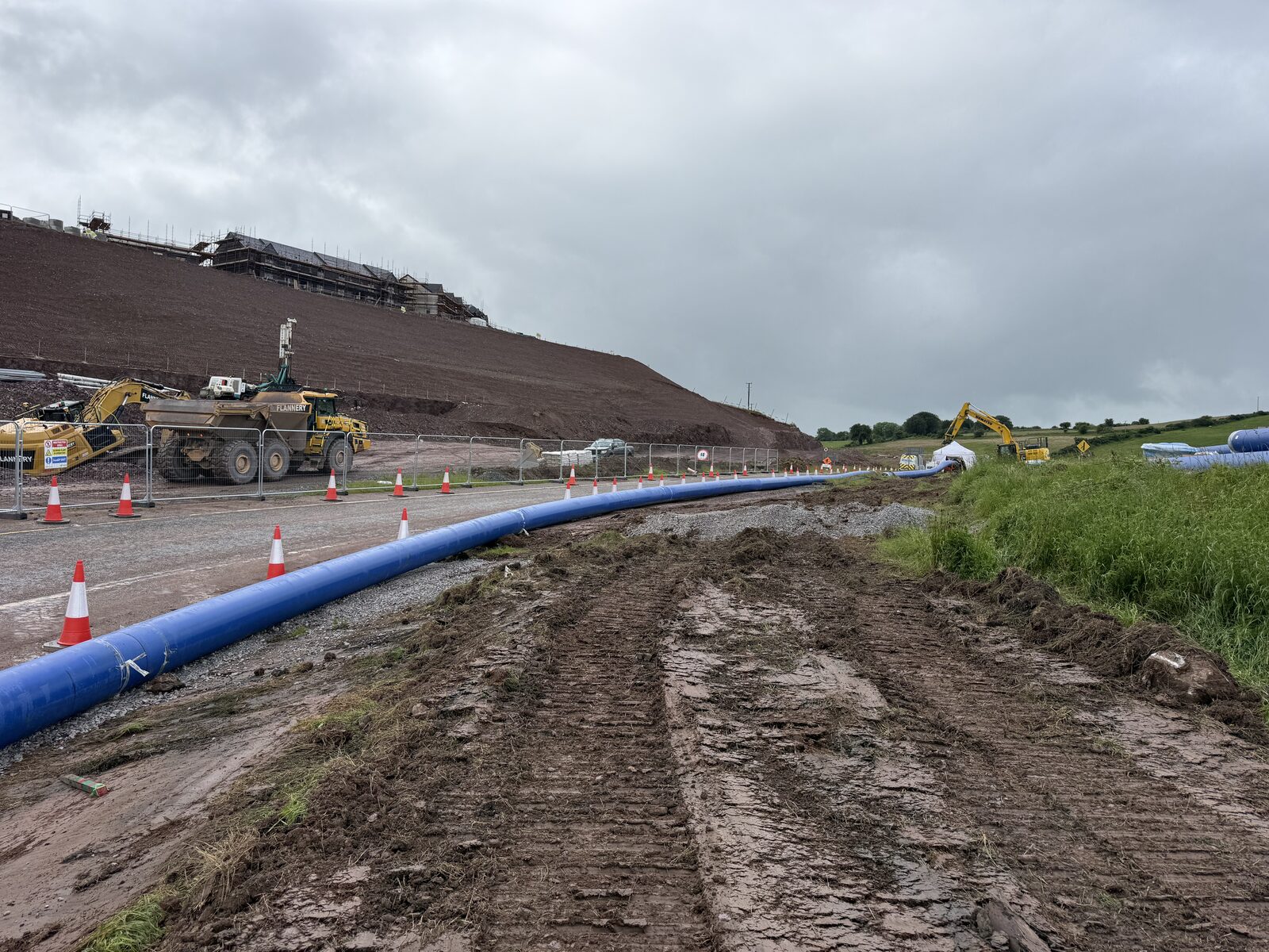 Large diameter HDPE water main pipe run on major scheme, Ireland
