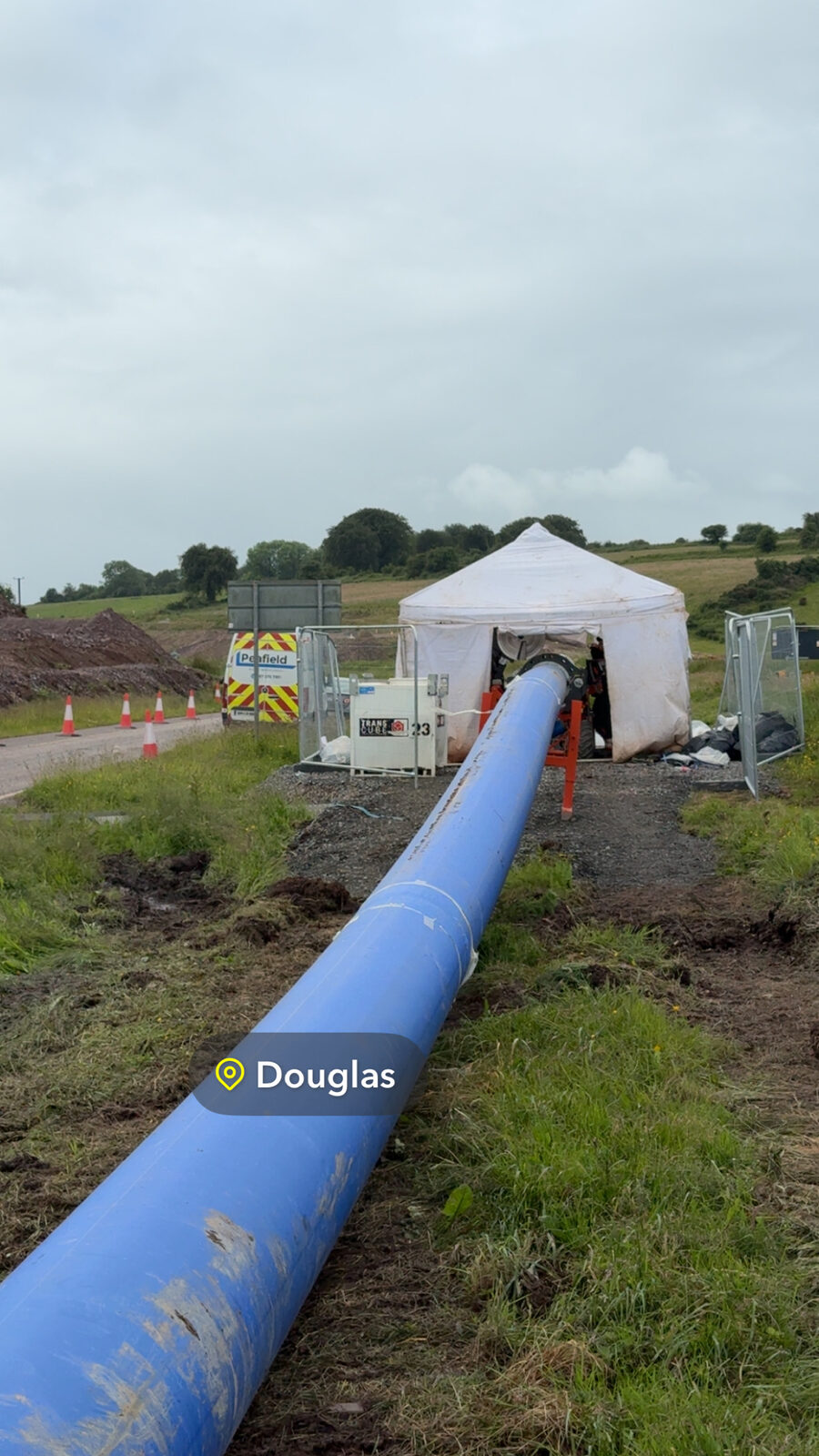 Butt fusion welding of large HDPE water main, Douglas, Cork