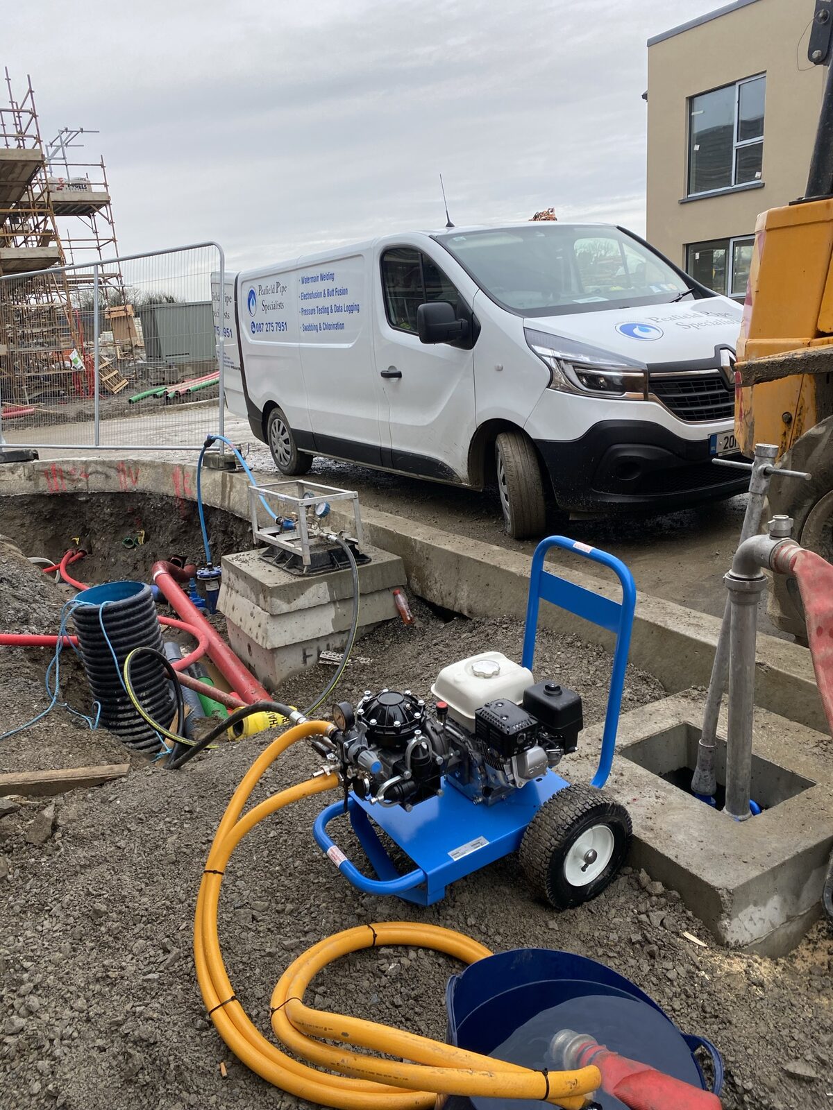 Water main pressure test, Portmarnock, Dublin