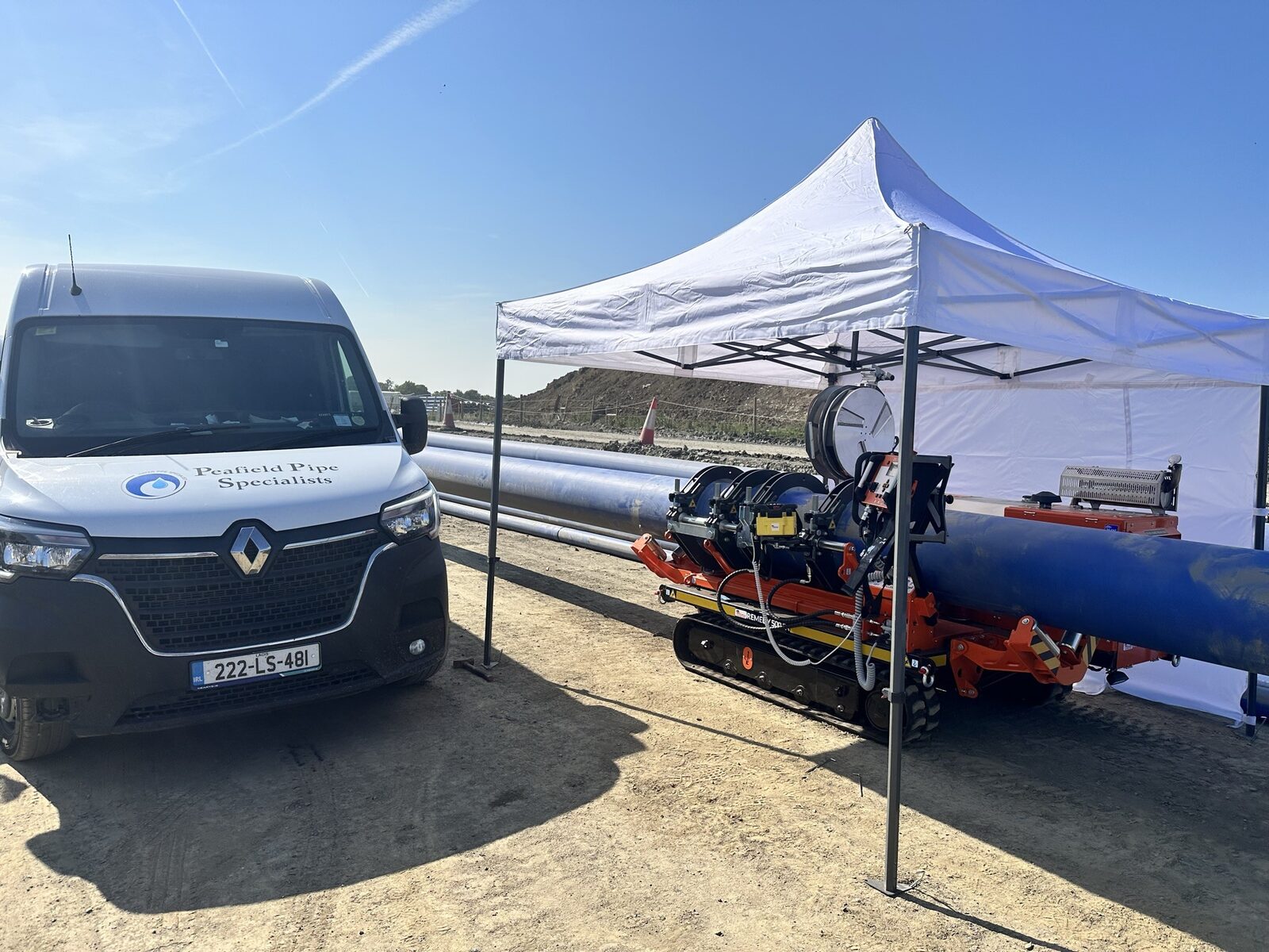 Ritmo butt fusion welding machine with Peafield Water Management van