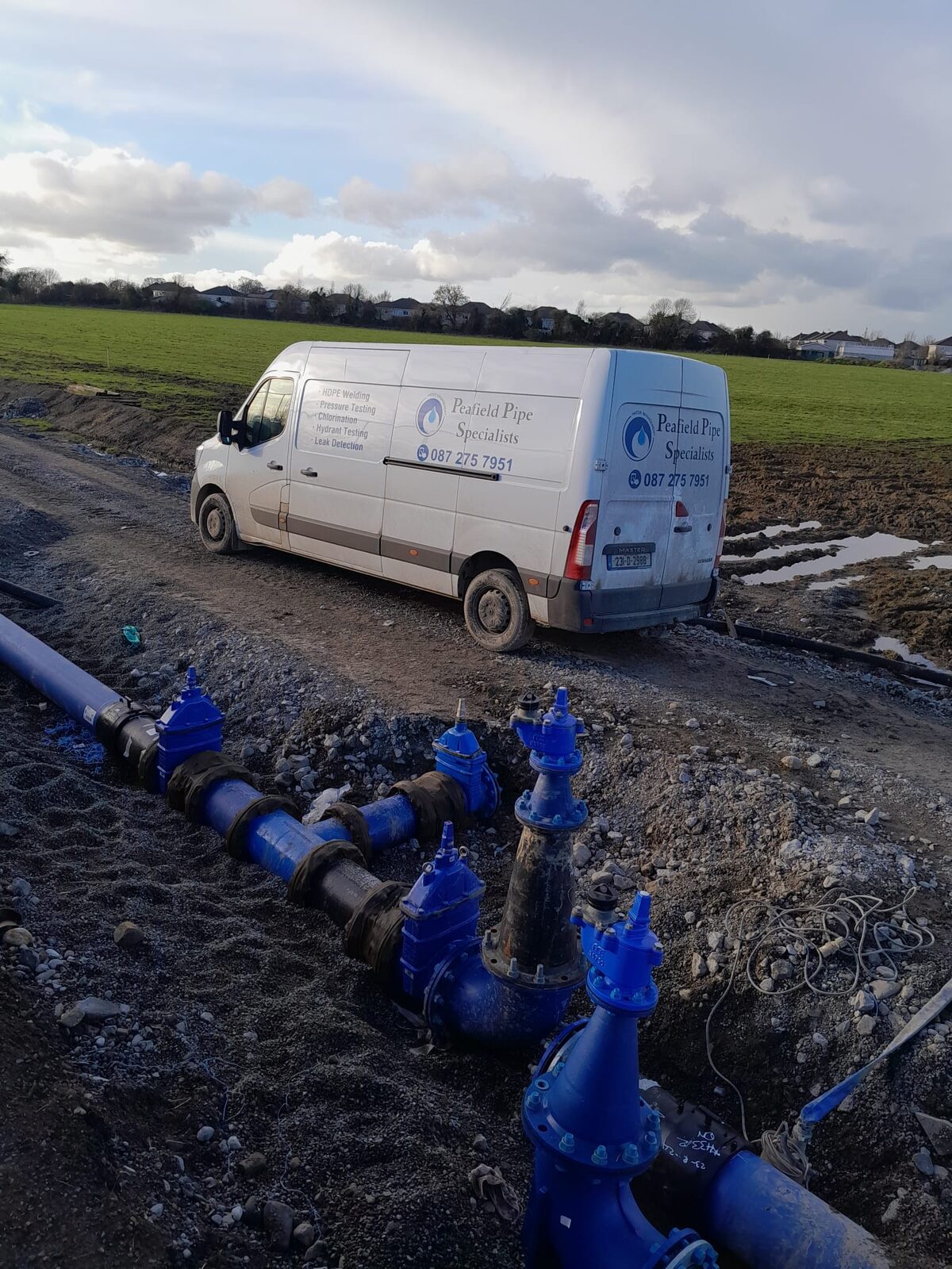 Washout/scour valve installation on 250mm water main
